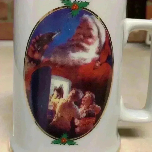 Vintage 1996 Set of 4 Coca Cola "For Santa" Christmas Mugs/Tankards/Coffee/Tea - Picture 3 of 8